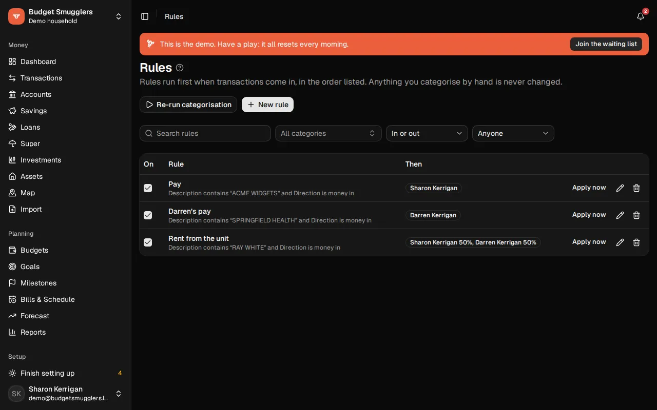 The Rules page