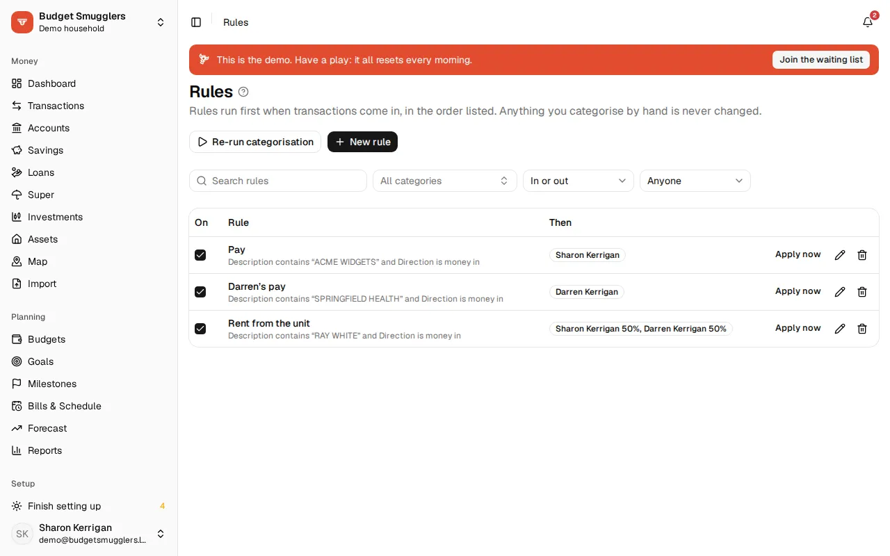 The Rules page